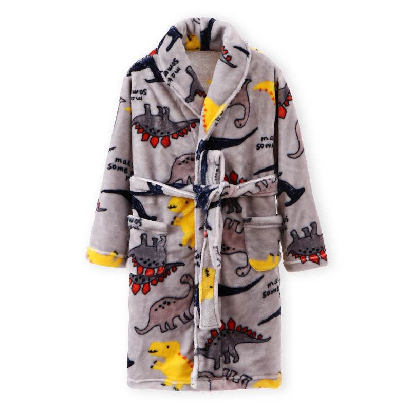 Children's Autumn And Winter Flannel Pajamas Home Clothes Boys And Girls - Mubimart