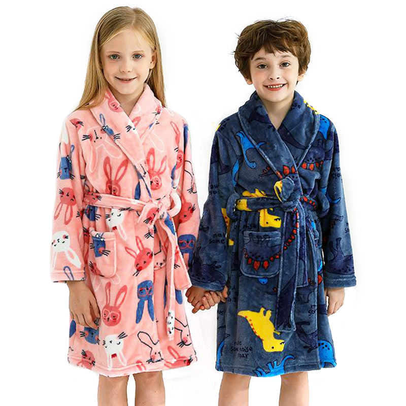 Children's Autumn And Winter Flannel Pajamas Home Clothes Boys And Girls - Mubimart -  