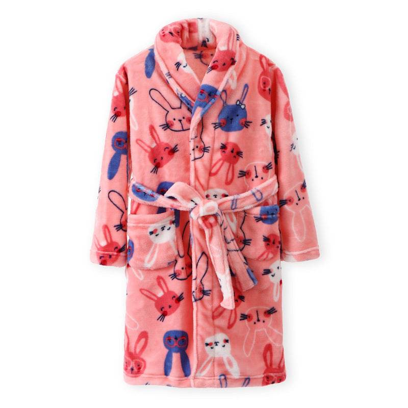 Children's Autumn And Winter Flannel Pajamas Home Clothes Boys And Girls - Mubimart
