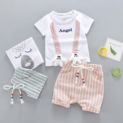 Children's Baby Children's Summer Short-sleeved Outdoor Clothes Two-piece Set - Mubimart - Baby Cloth 