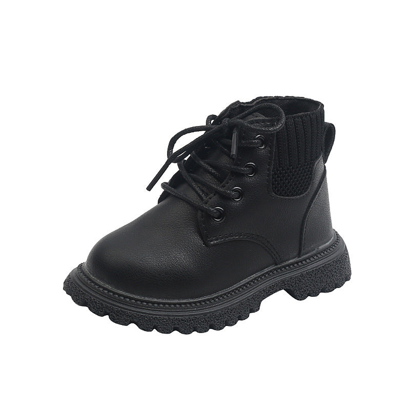 Children's Boots Martin Boys Leather Low-Cotton Cotton Girls Baby - Mubimart -  