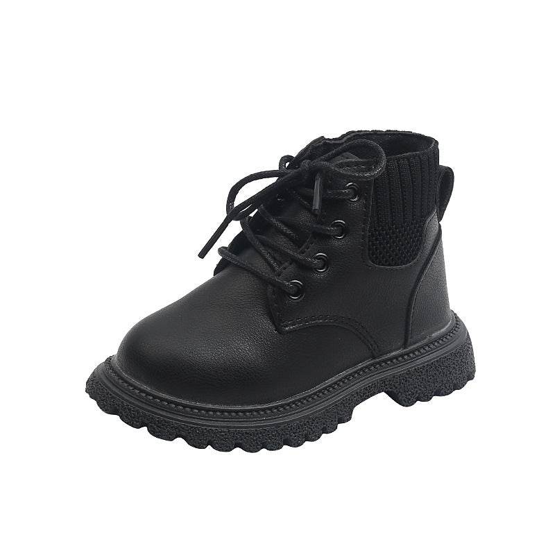 Children's Boots Martin Boys Leather Low-Cotton Cotton Girls Baby - Mubimart