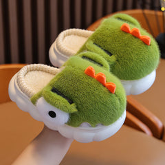 Children's Cotton Slippers Boys Dinosaur Warm With Velvet - Mubimart -  