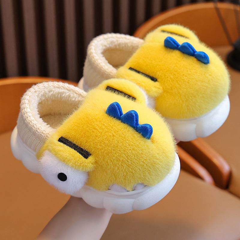 Children's Cotton Slippers Boys Dinosaur Warm With Velvet - Mubimart