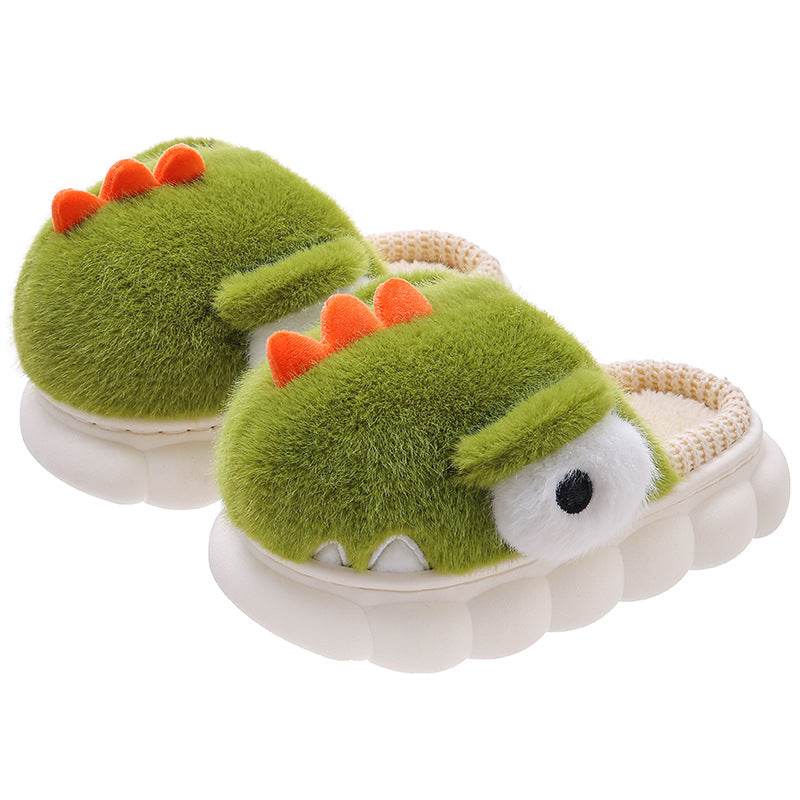 Children's Cotton Slippers Boys Dinosaur Warm With Velvet - Mubimart