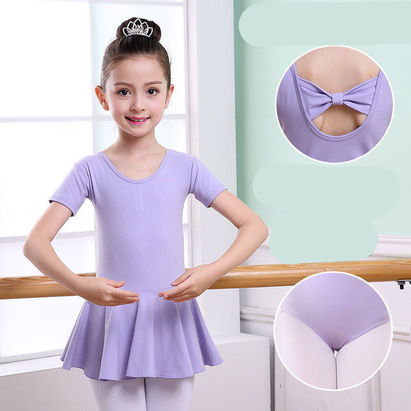 Children's Dance Clothes, Girls' Practice Clothes, Girls Short-sleeved Tutu - Mubimart -  