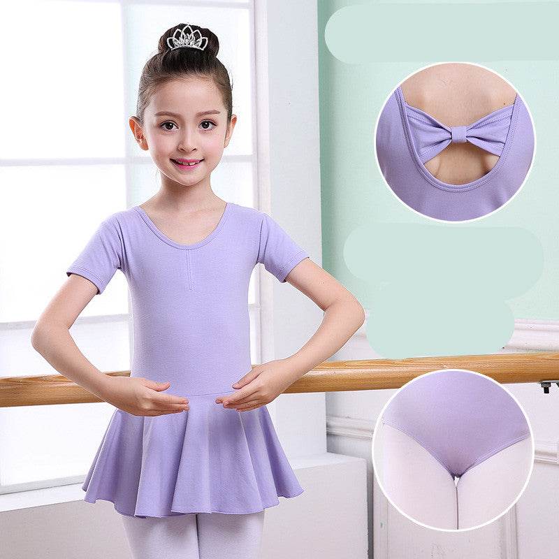Children's Dance Clothes, Girls' Practice Clothes, Girls Short-sleeved Tutu - Mubimart