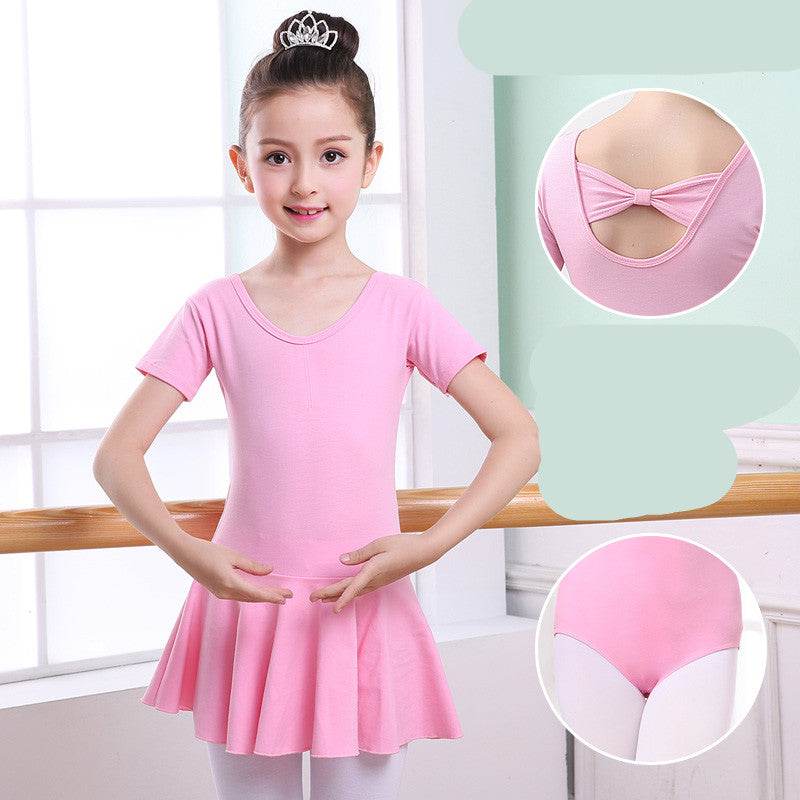 Children's Dance Clothes, Girls' Practice Clothes, Girls Short-sleeved Tutu - Mubimart