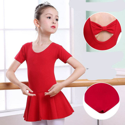 Children's Dance Clothes, Girls' Practice Clothes, Girls Short-sleeved Tutu - Mubimart