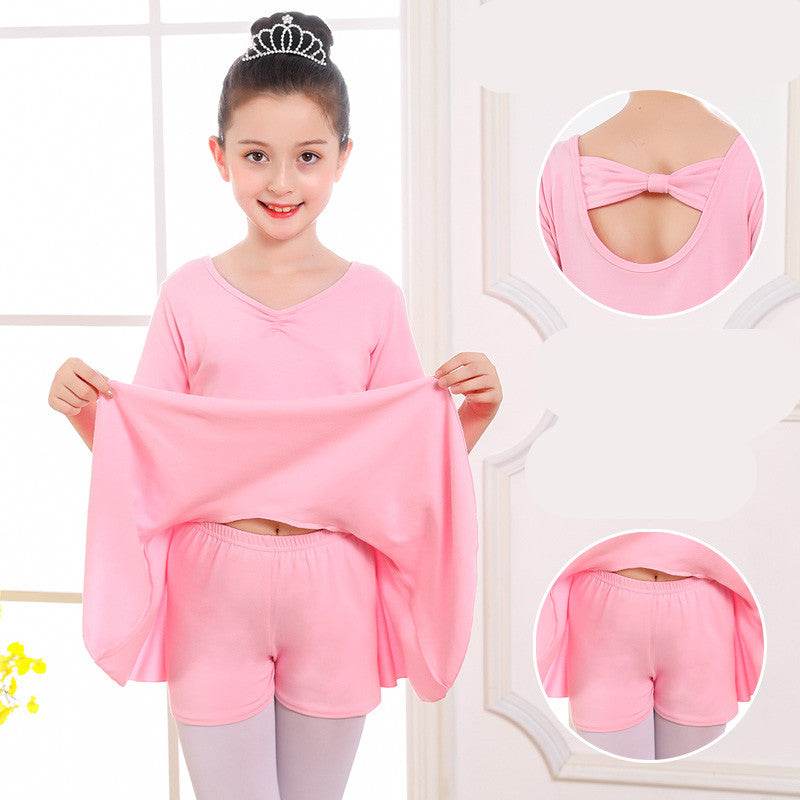 Children's Dance Clothes, Girls' Practice Clothes, Girls Short-sleeved Tutu - Mubimart
