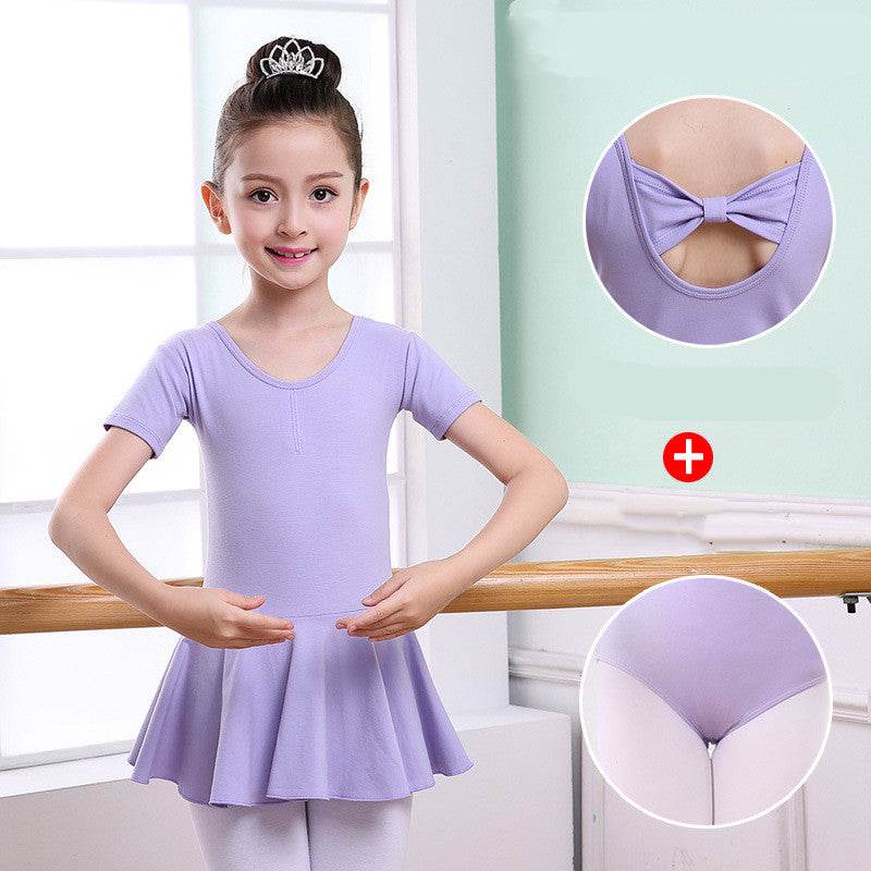 Children's Dance Clothes, Girls' Practice Clothes, Girls Short-sleeved Tutu - Mubimart