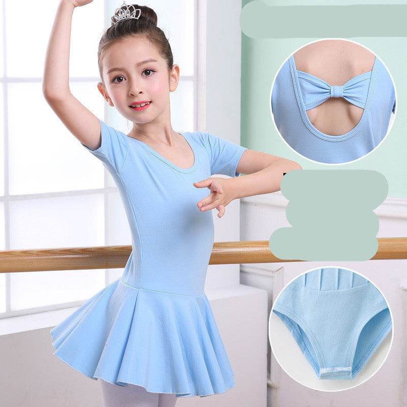 Children's Dance Clothes, Girls' Practice Clothes, Girls Short-sleeved Tutu - Mubimart