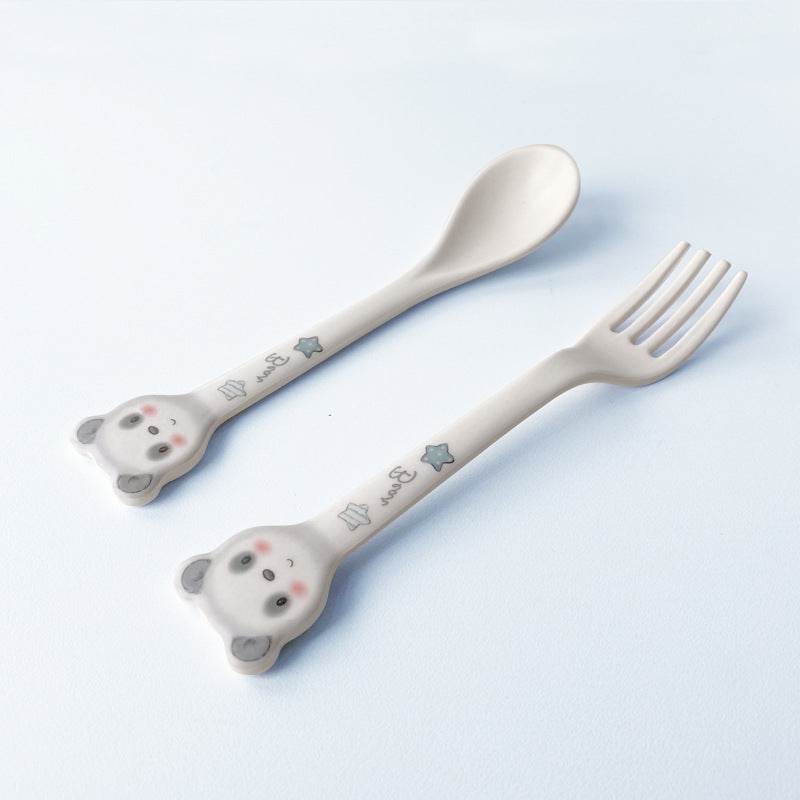 Children's Dinner Plate Bamboo Fiber Tableware Set - Mubimart