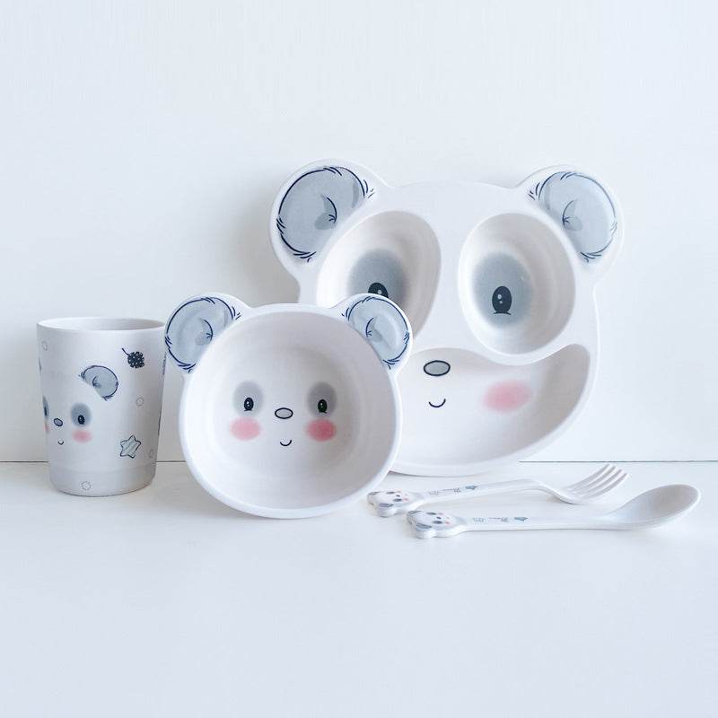 Children's Dinner Plate Bamboo Fiber Tableware Set - Mubimart