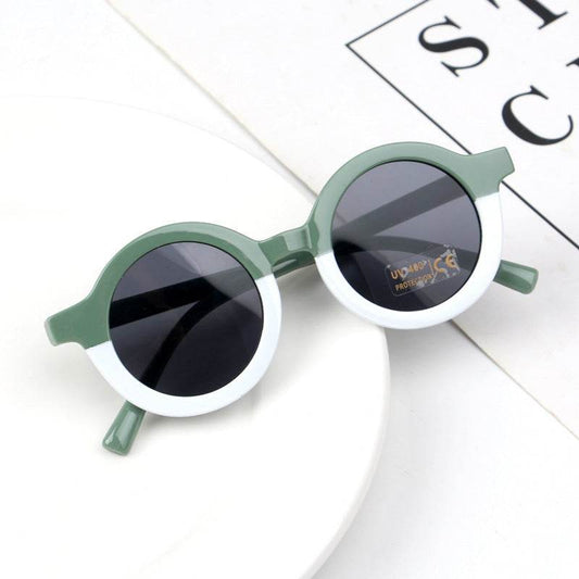 Children's Fashion Round Leopard Print Patchwork Shades - Mubimart