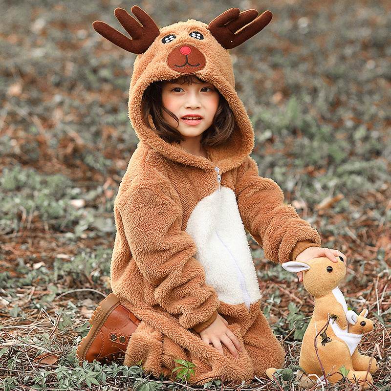 Children's Fashion Simple Animal Christmas Reindeer Elk Play Parent-child Outfit - Mubimart