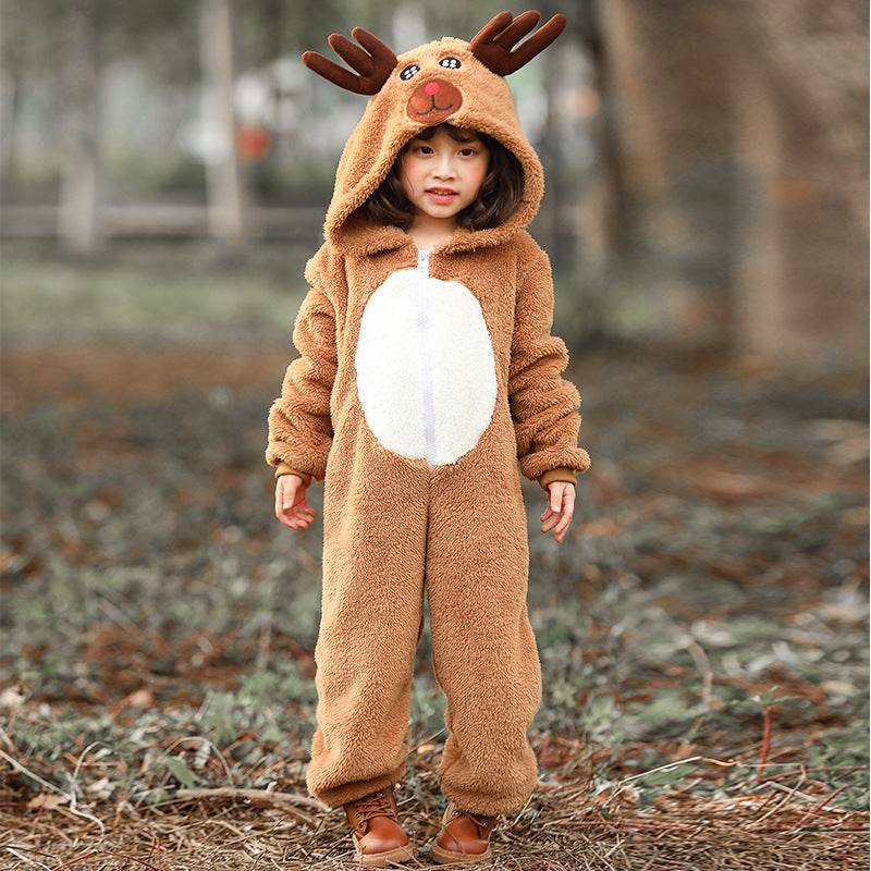 Children's Fashion Simple Animal Christmas Reindeer Elk Play Parent-child Outfit - Mubimart