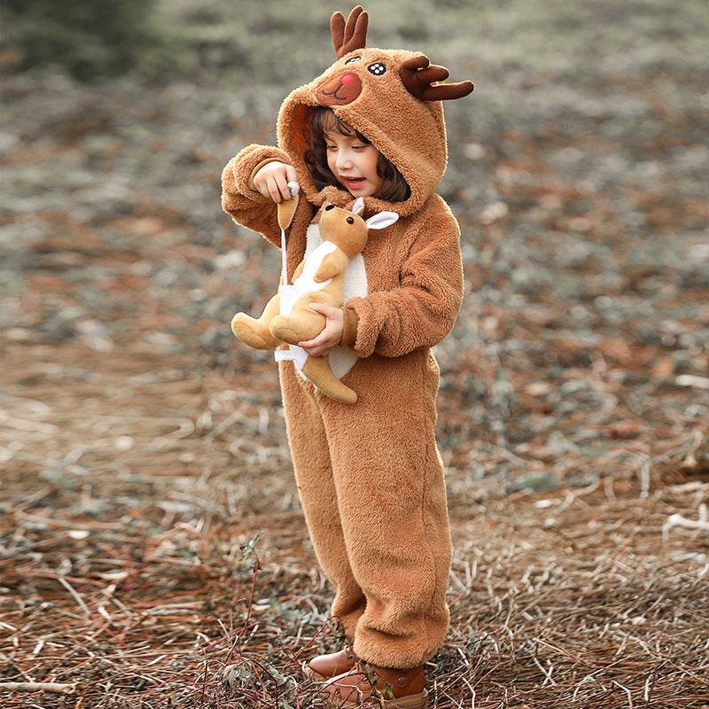 Children's Fashion Simple Animal Christmas Reindeer Elk Play Parent-child Outfit - Mubimart