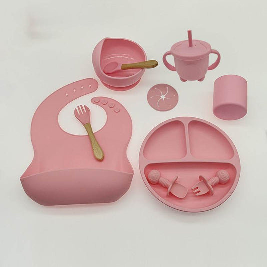 Children's Feeding Silicone Dinner Plate Set - Mubimart