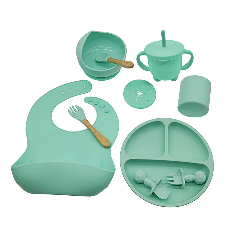 Children's Feeding Silicone Dinner Plate Set - Mubimart -  