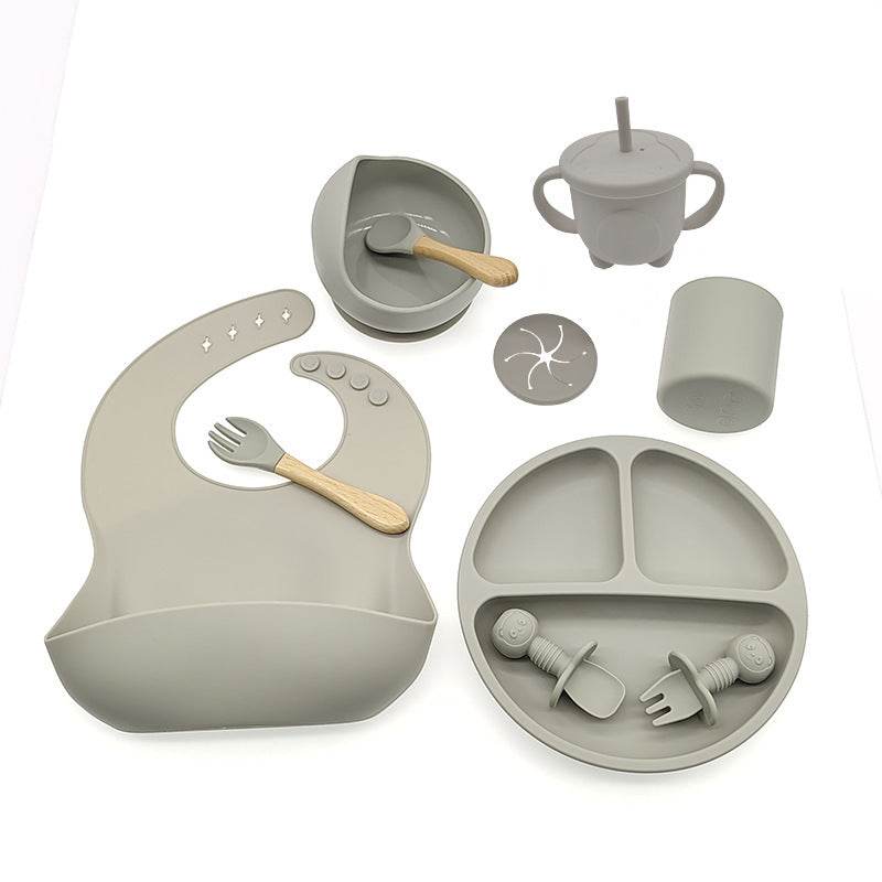 Children's Feeding Silicone Dinner Plate Set - Mubimart