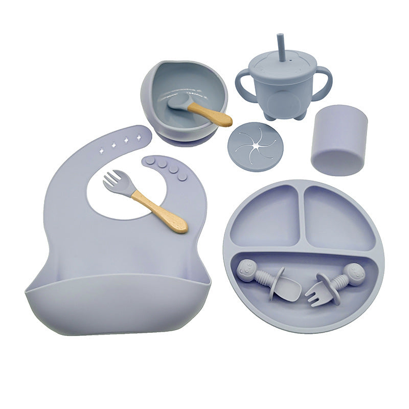 Children's Feeding Silicone Dinner Plate Set - Mubimart -  