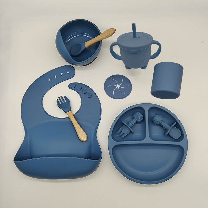 Children's Feeding Silicone Dinner Plate Set - Mubimart
