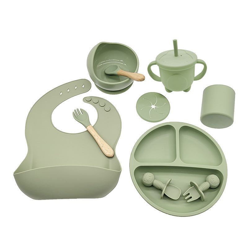 Children's Feeding Silicone Dinner Plate Set - Mubimart -  