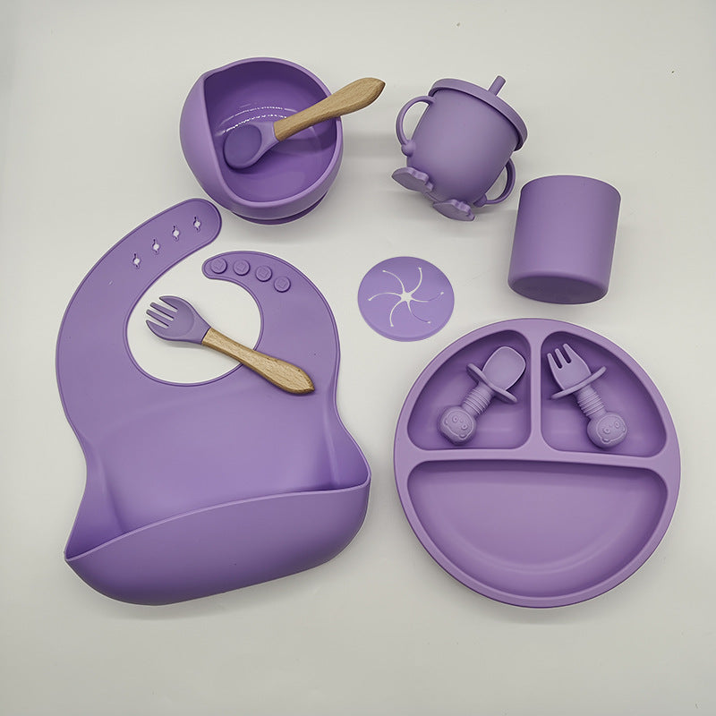 Children's Feeding Silicone Dinner Plate Set - Mubimart -  