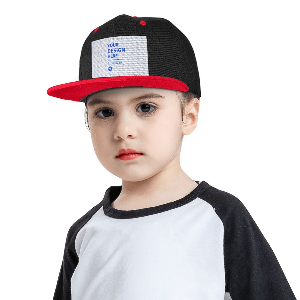 Children's Flat Brim Contrast Hip Hop Hat - Mubimart - Hat 