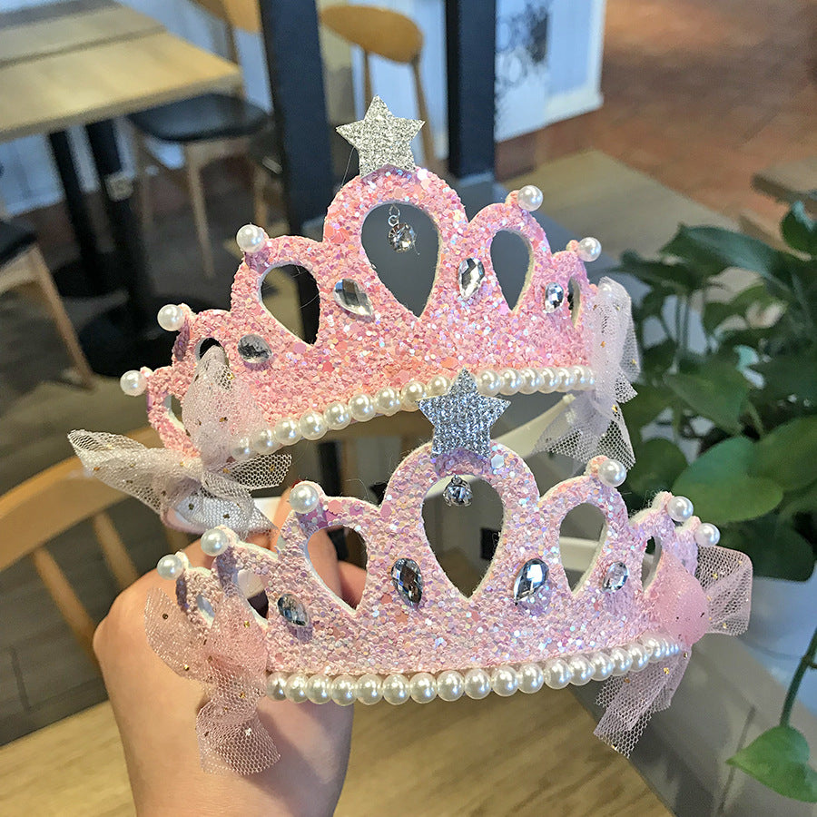 Children's Hair Accessories New Sequined Crystal Crown Girls - Mubimart - Hair accessories 