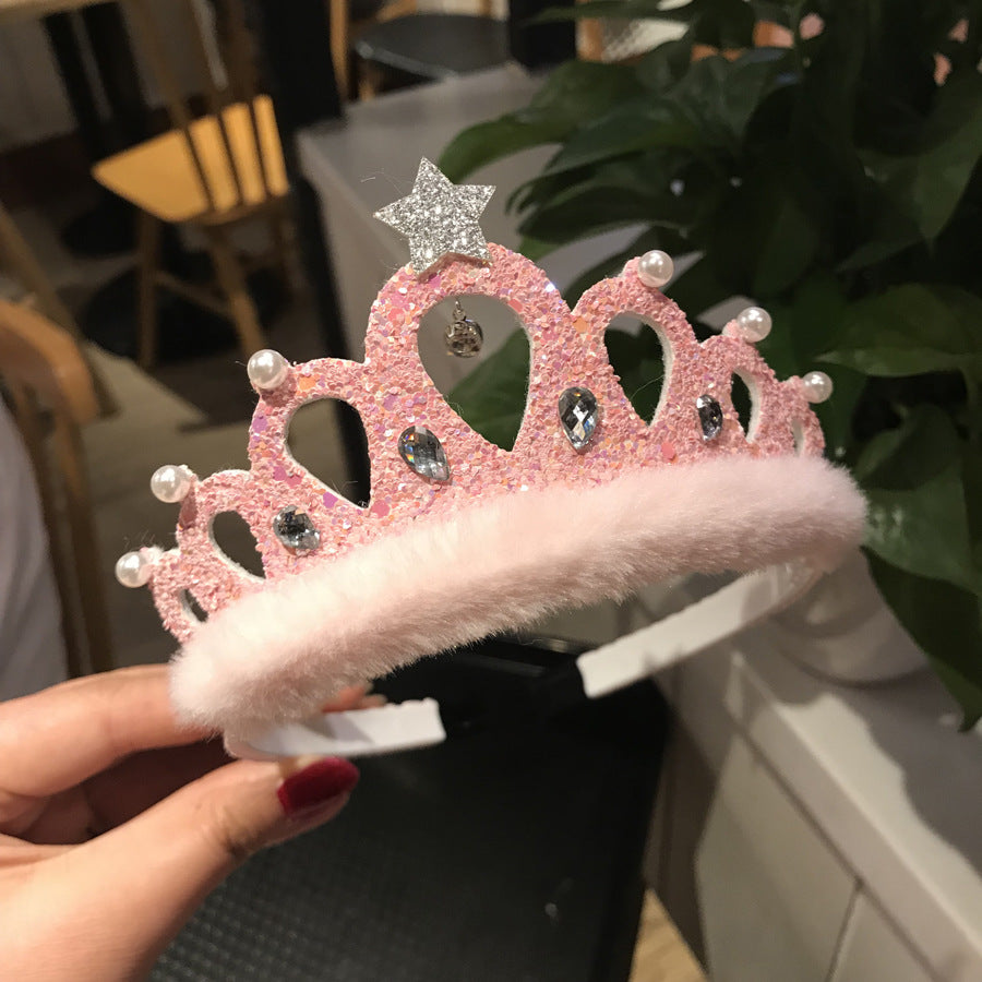 Children's Hair Accessories New Sequined Crystal Crown Girls - Mubimart -  