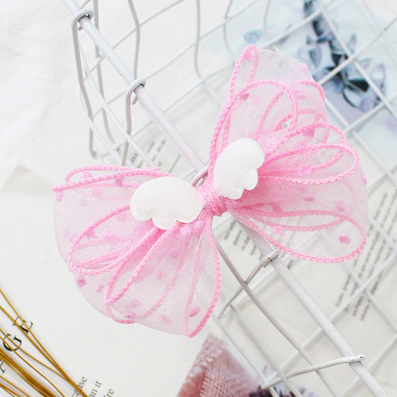 Children s Hairpin girl Little Angel Bow Hairpin - Mubimart - Baby Cloth 