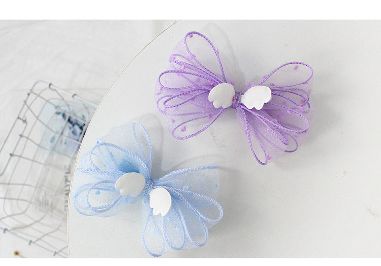 Children s Hairpin girl Little Angel Bow Hairpin - Mubimart -  