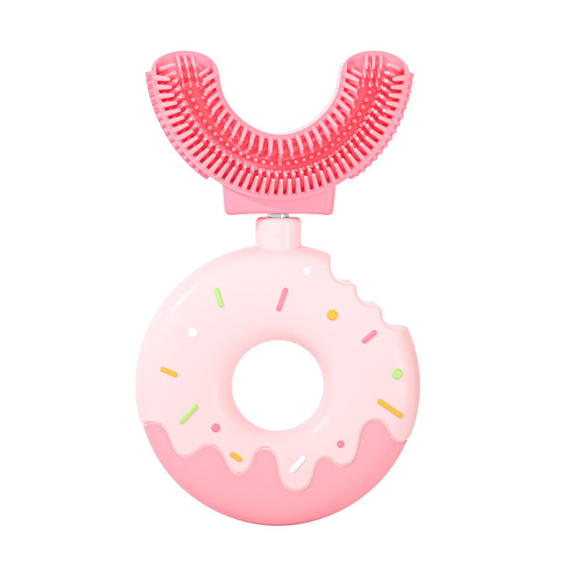 Children's Manual U-shaped Silicone Baby Donut Toothbrush Artifact - Mubimart -  