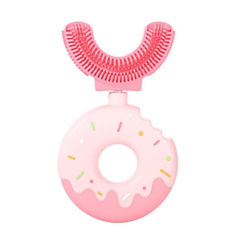 Children's Manual U-shaped Silicone Baby Donut Toothbrush Artifact - Mubimart