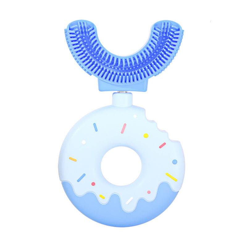 Children's Manual U-shaped Silicone Baby Donut Toothbrush Artifact - Mubimart