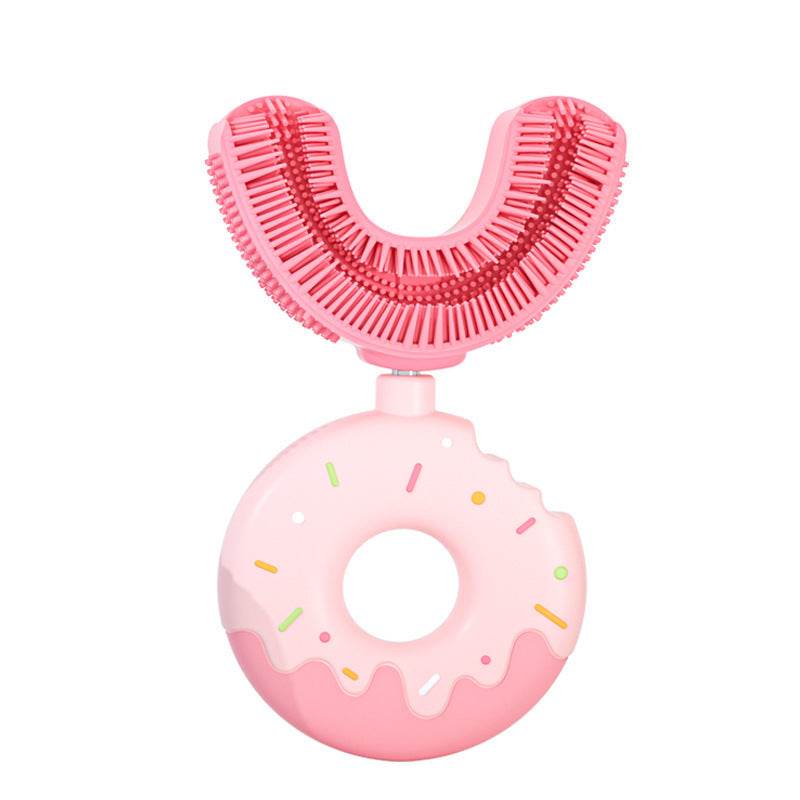 Children's Manual U-shaped Silicone Baby Donut Toothbrush Artifact - Mubimart