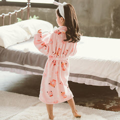 Children's Nightgown Thickened Flannel Girls Pajamas Baby Shan Home Service - Mubimart -  