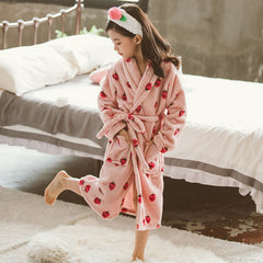 Children's Nightgown Thickened Flannel Girls Pajamas Baby Shan Home Service - Mubimart -  