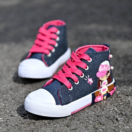Children's Shoes Canvas Girls' Sneakers - Mubimart