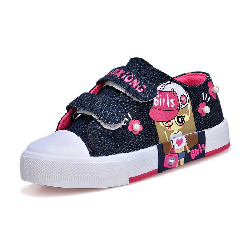 Children's Shoes Girls' Canvas Shoes Baby Sneakers Cowboy Breathable - Mubimart -  