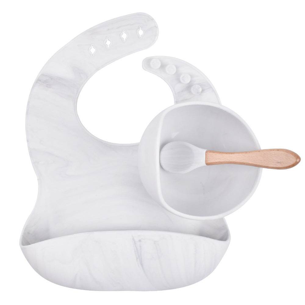 Children's Silicone Dinner Plate Baby Silicone Suction Cup Bowl Complementary Food Set - Mubimart