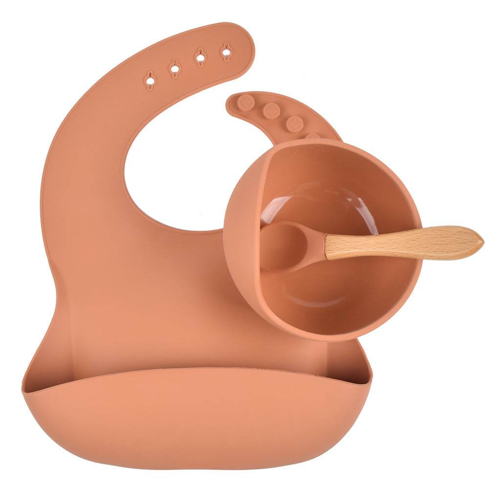 Children's Silicone Dinner Plate Baby Silicone Suction Cup Bowl Complementary Food Set - Mubimart