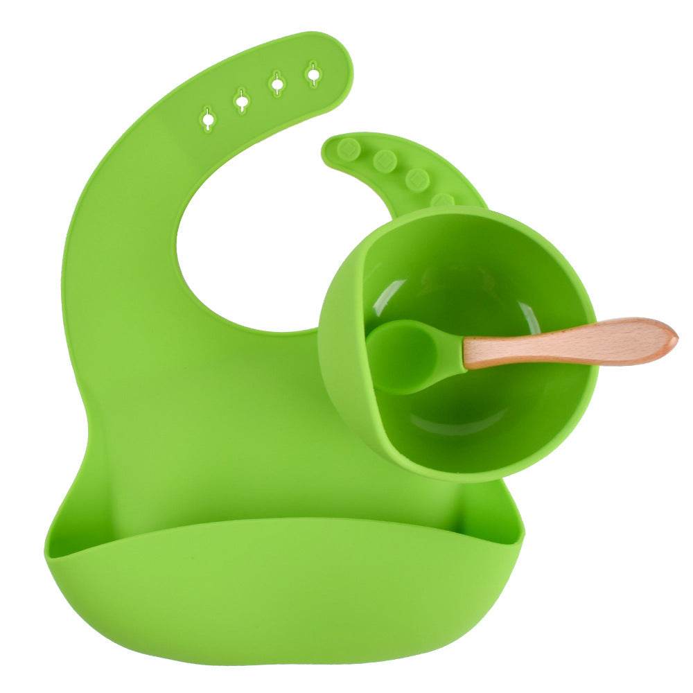 Children's Silicone Dinner Plate Baby Silicone Suction Cup Bowl Complementary Food Set - Mubimart