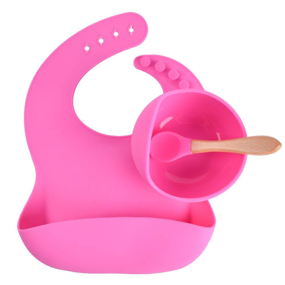 Children's Silicone Dinner Plate Baby Silicone Suction Cup Bowl Complementary Food Set - Mubimart