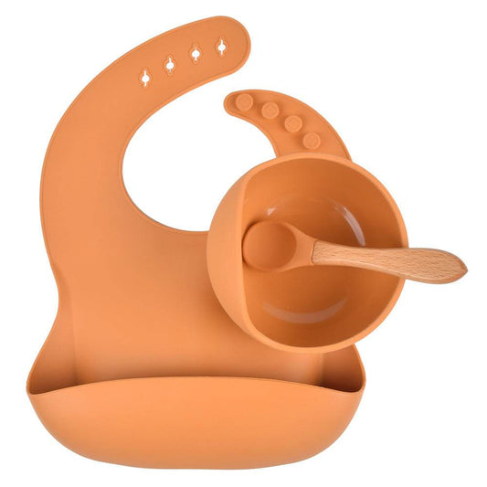 Children's Silicone Dinner Plate Baby Silicone Suction Cup Bowl Complementary Food Set - Mubimart