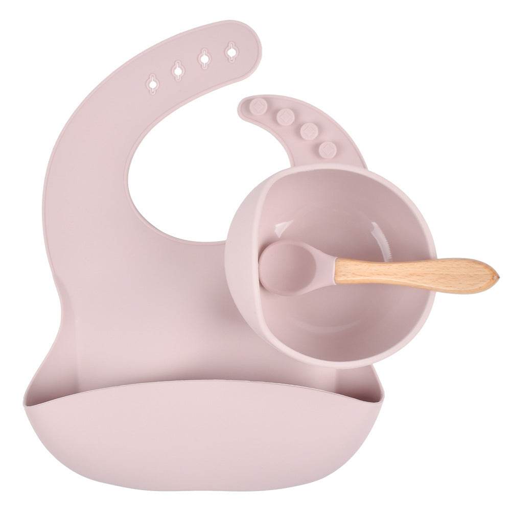 Children's Silicone Dinner Plate Baby Silicone Suction Cup Bowl Complementary Food Set - Mubimart