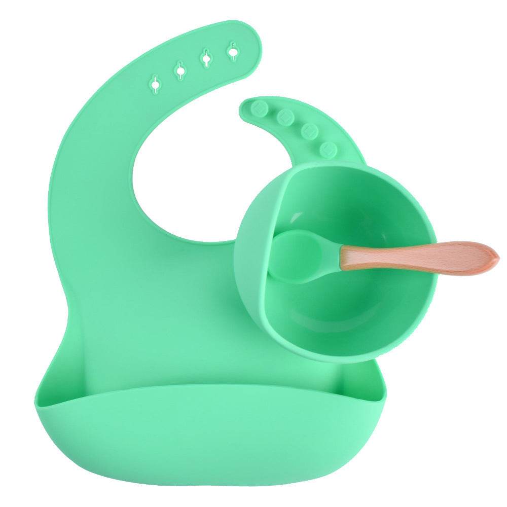 Children's Silicone Dinner Plate Baby Silicone Suction Cup Bowl Complementary Food Set - Mubimart