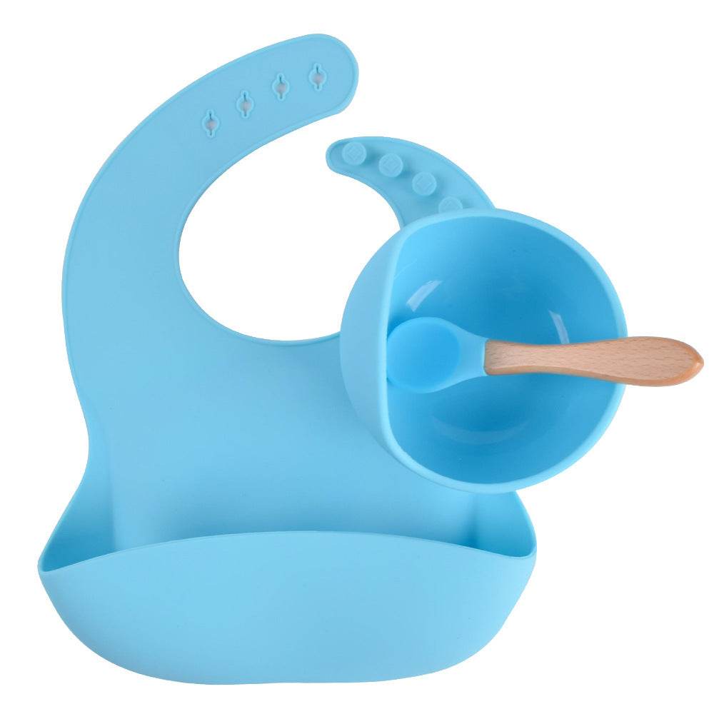 Children's Silicone Dinner Plate Baby Silicone Suction Cup Bowl Complementary Food Set - Mubimart